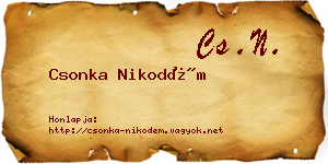 Csonka Nikodém névjegykártya